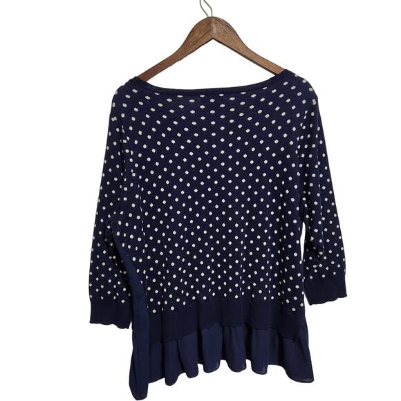 Ralph Lauren Chaps Women's Plus 1X 3/4 Sleeve Sweater Preppy Nautical Beachy - Picture 4 of 10